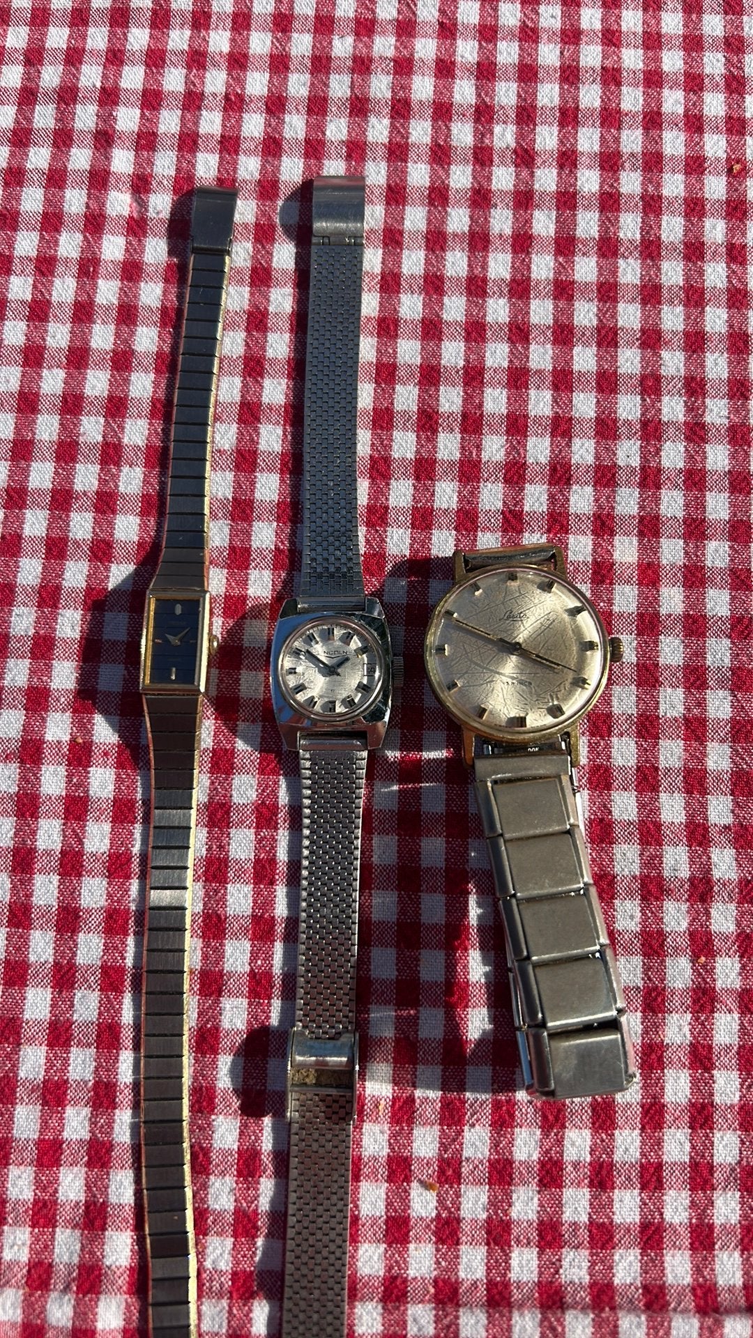 Lot van drie vintage horloges, Ophalen of Verzenden, Staal, Overige merken, Onbekend