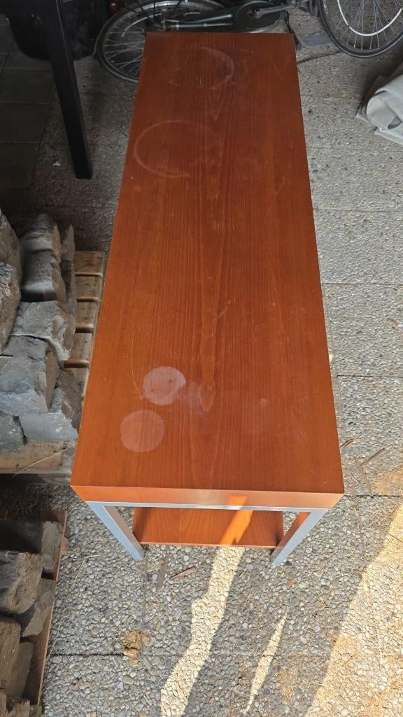 Bijzettafel haltafel gangtafel hout smal, Ophalen, Gebruikt, 50 tot 100 cm, Modern industrieel