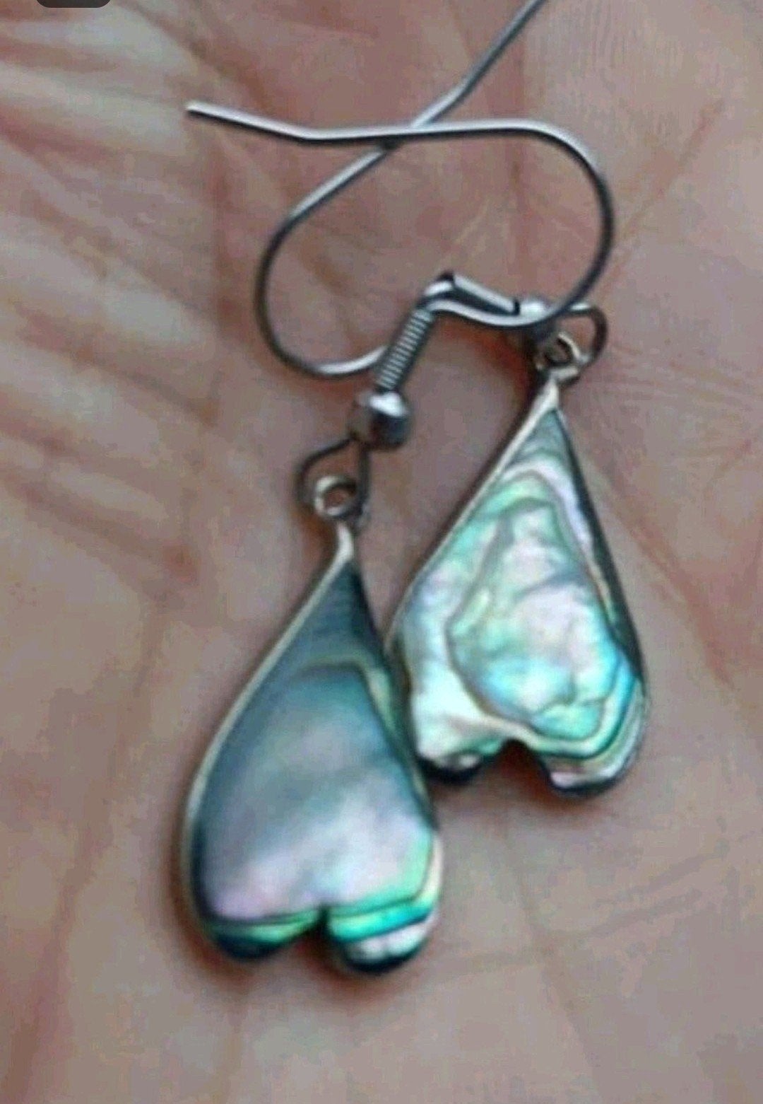 Vintage oorbellen Abalone Alpaca Mexico, Ophalen of Verzenden, Overige materialen