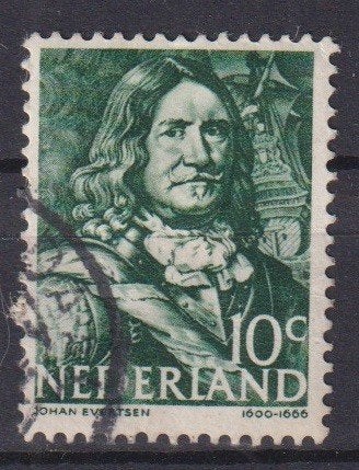 Nederland 1943 nrs. 413 Zeeheld (!) Evertsen gest3, Postzegels en Munten, Verzenden, Gestempeld, Overige thema's