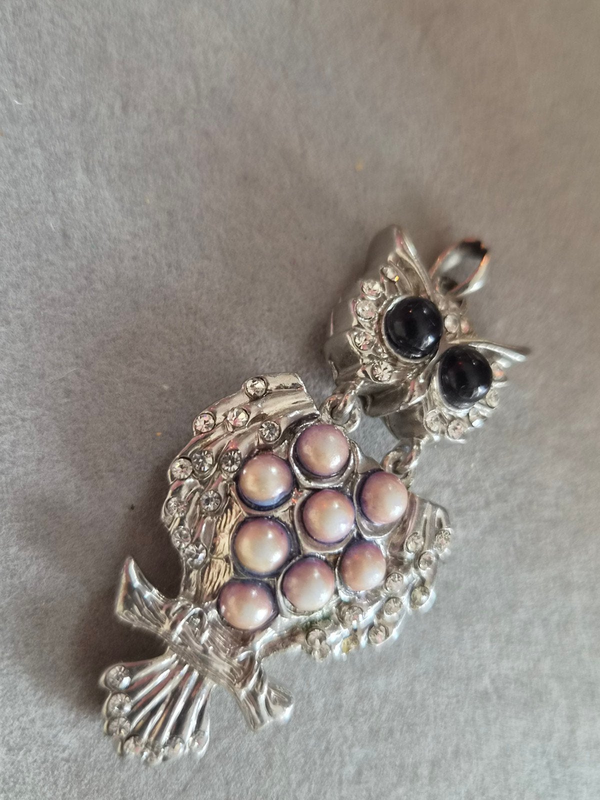 Ketting Hanger Uil met Parels en Strass - 6x3cm, Sieraden, Tassen en Uiterlijk, Kettinghangers, Ophalen of Verzenden
