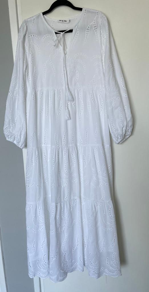 Maxi jurk, Kleding | Dames, Jurken, Maat 38/40 (M), Wit, Ophalen of Verzenden, Zo goed als nieuw