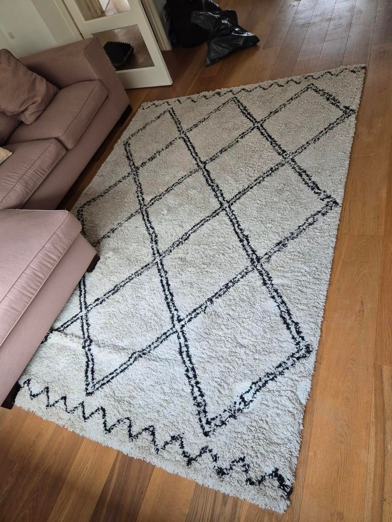 Vloerkleed 290x200 - Goede staat, weg wegens verhuizing, Ophalen, Gebruikt, Crème, 200 cm of meer