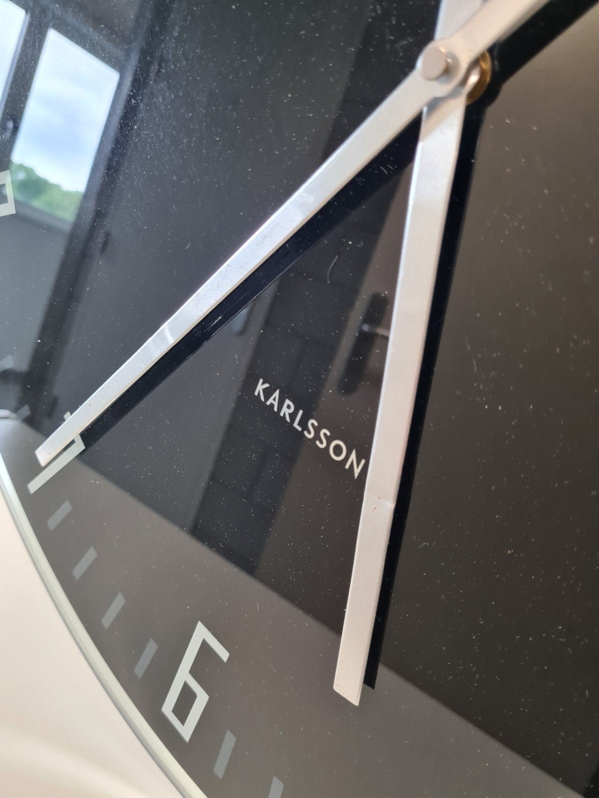 Zwarte modere klok. Van glas. 60 CM., Ophalen, Gebruikt, Wandklok