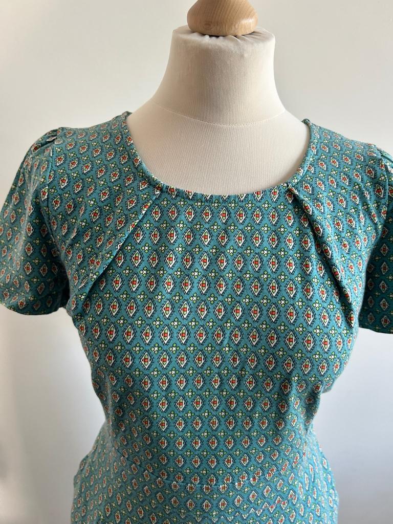 King Louie maat XL blauwe mona dress 3236, Blauw, Maat 46/48 (XL) of groter, Ophalen of Verzenden, Zo goed als nieuw