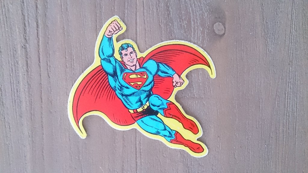 Superman superheld strip sticker DC comics vintage, Ophalen of Verzenden, Zo goed als nieuw, Strip of Tekenfilm