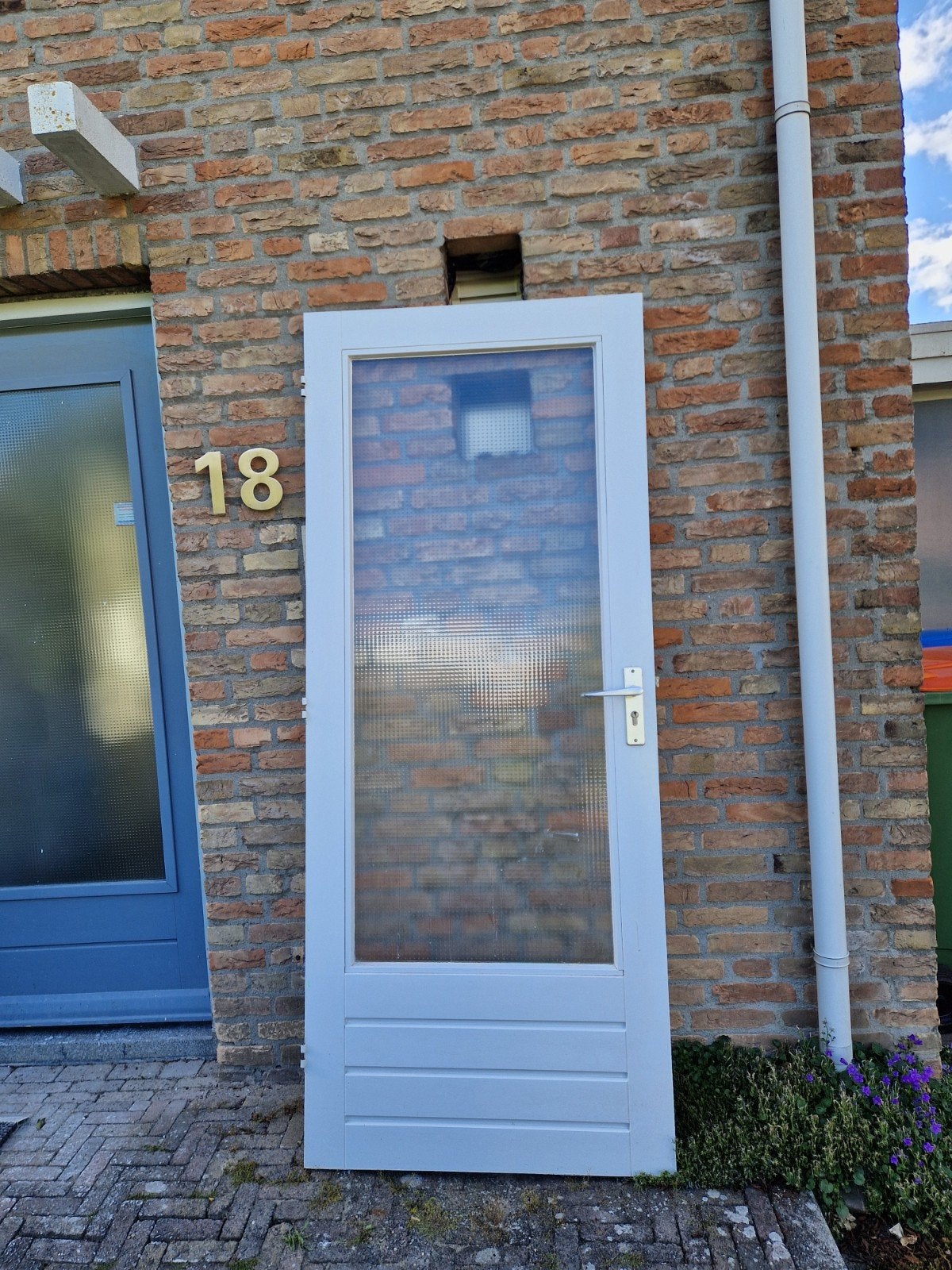 Binnendeur met glas 200,5x82,5cm stomp, Ophalen, Glas, Binnendeur, 200 tot 215 cm