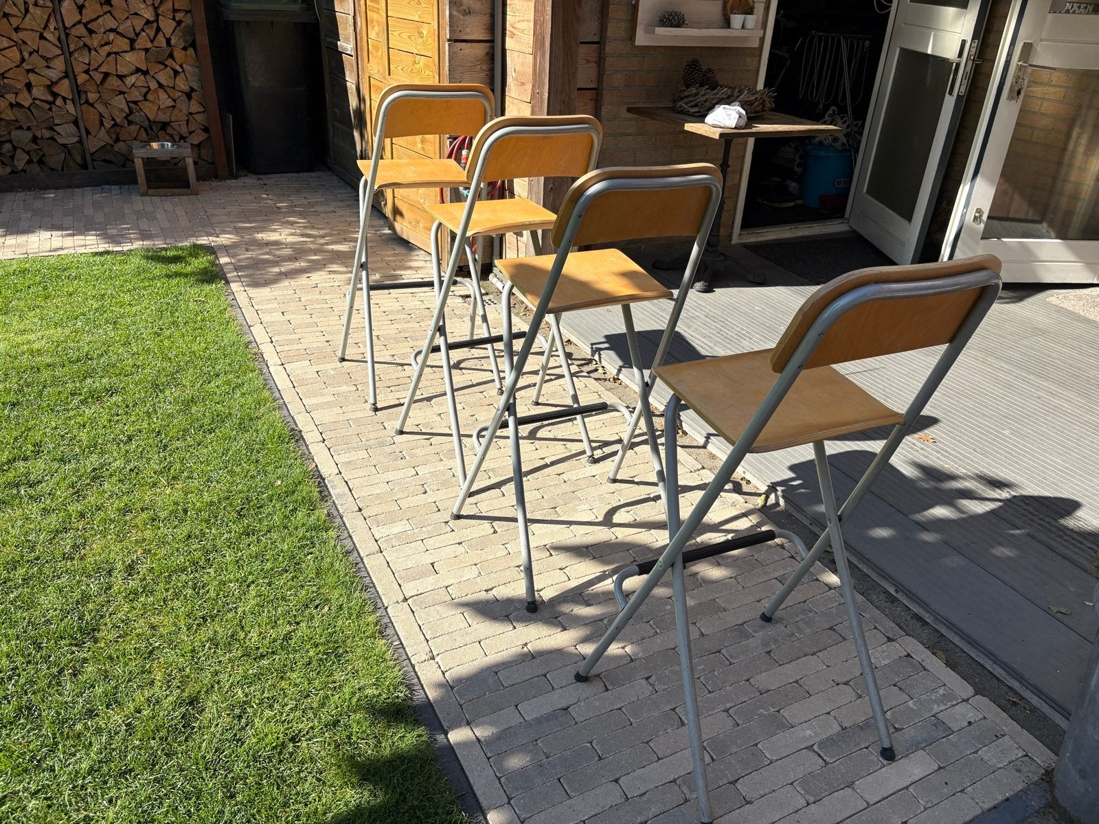 Set van 4 ikea  ( klap ) barkrukken 40 euro, Huis en Inrichting, Stoelen, Ophalen, Gebruikt, Overige kleuren, Vier
