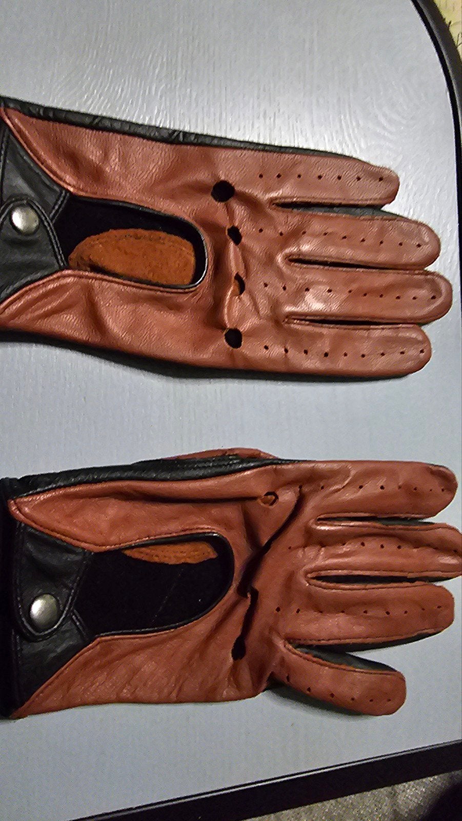 Vintage leren rijhandschoenen - Zwart/Bruin, Ophalen of Verzenden, Nieuw