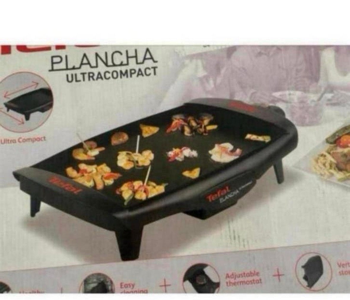 Tefal Plancha Ultracompact Bakplaat Grillplaat, Ophalen of Verzenden, Nieuw