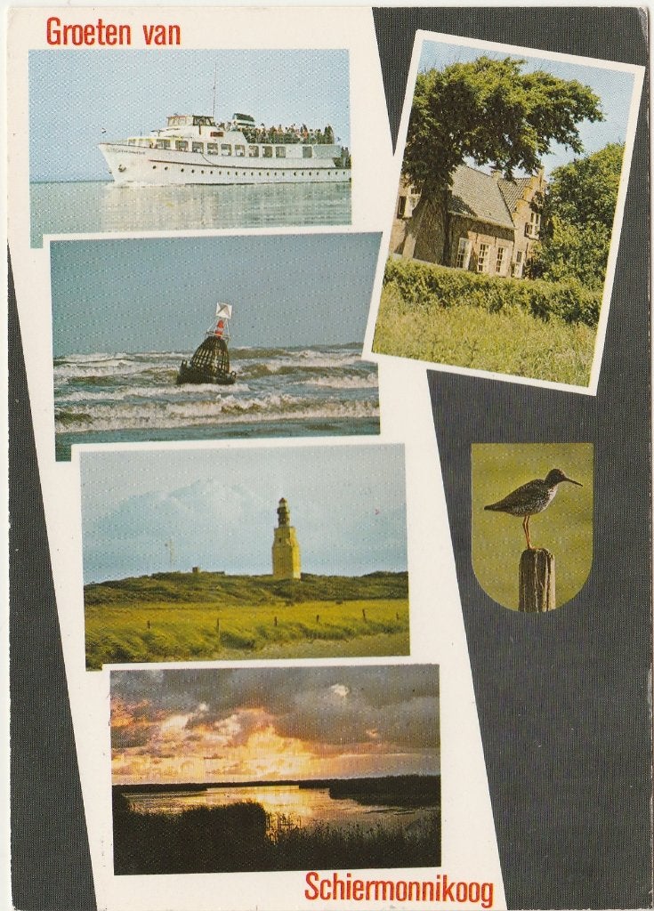 SCHIERMONNIKOOG Veerboot Boei Vuurtoren Groeten, Verzenden, 1960 tot 1980, Gelopen, Waddeneilanden
