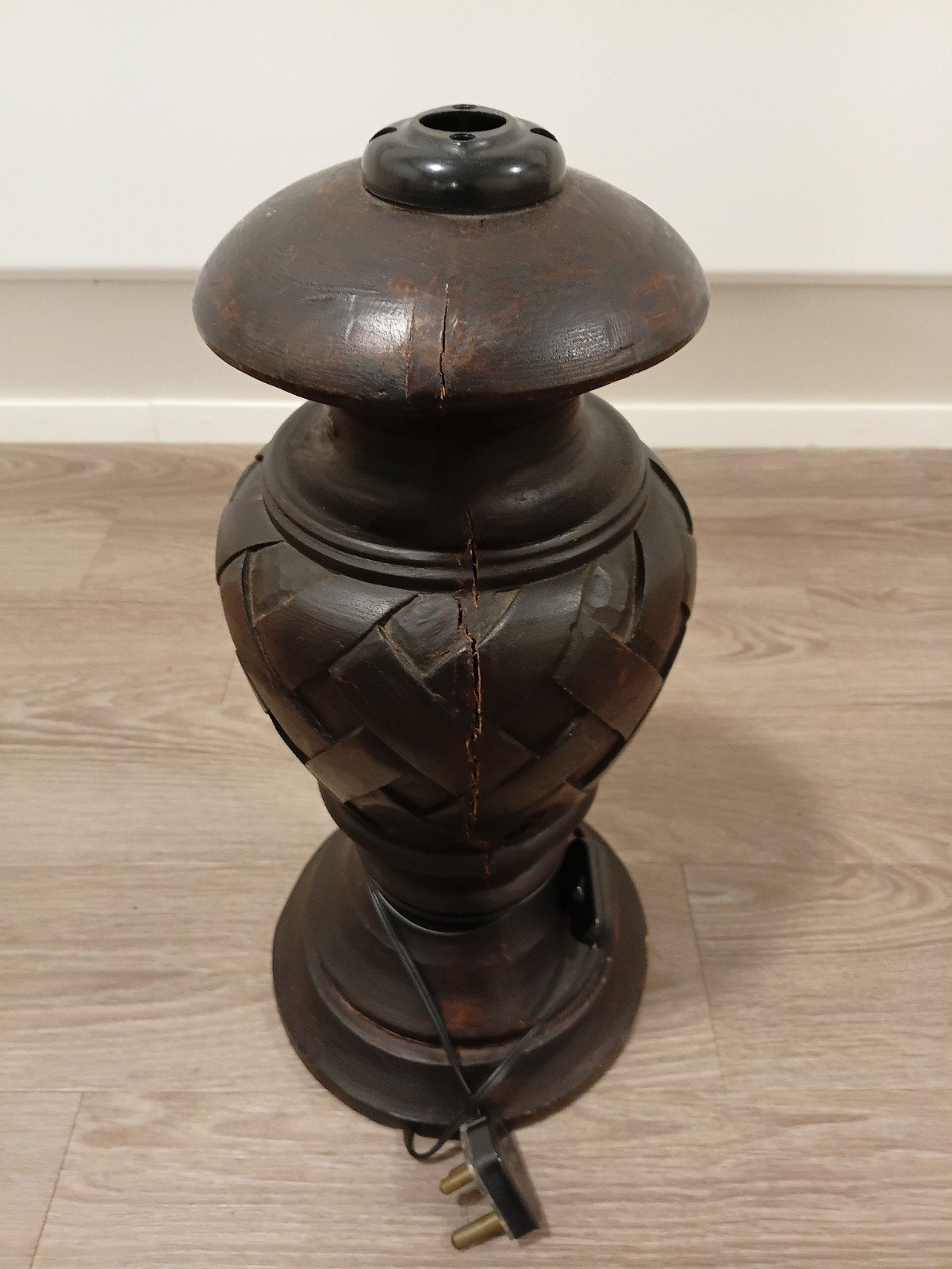 Houten lamp standaard, Ophalen, Gebruikt