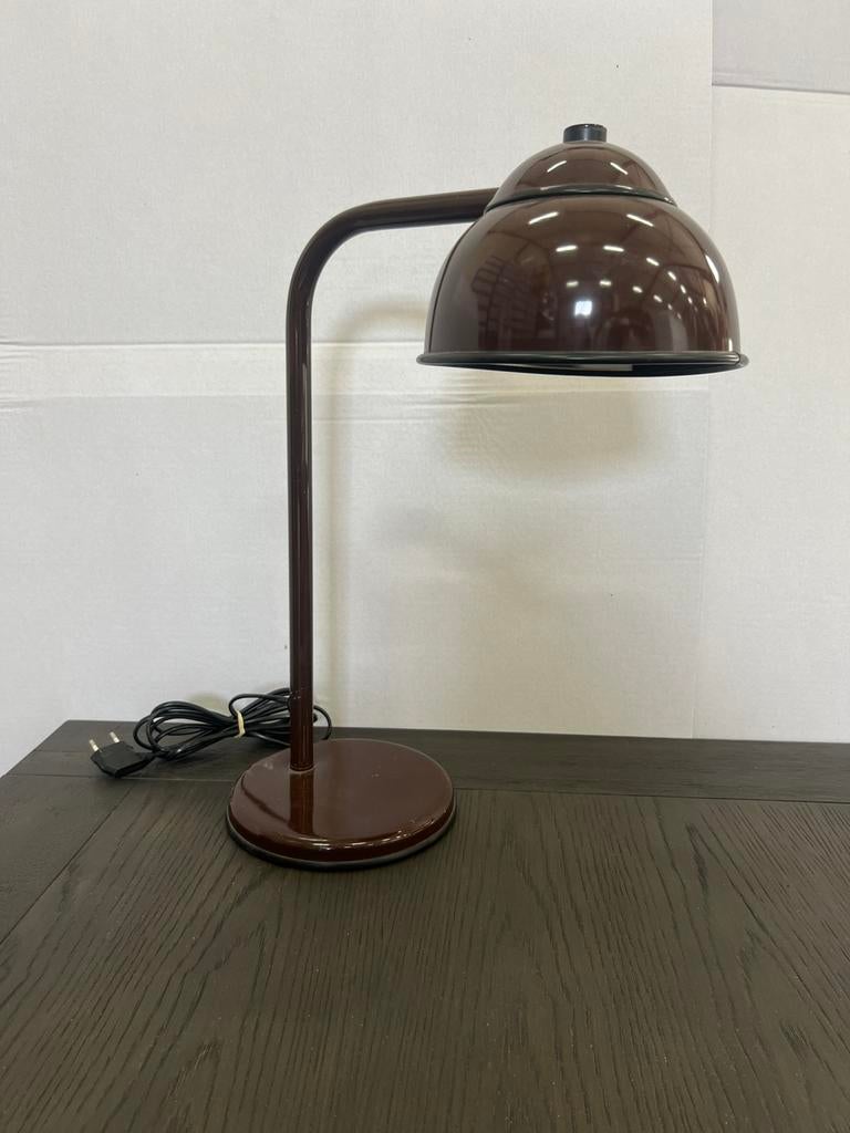 Vintage jaren 70 bureaulamp bruin mushroom design, Huis en Inrichting, Lampen | Spots, D, Retro mcm space age vintage, Metaal of Aluminium