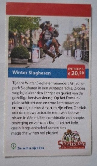 Winter Slagharen kortingsbon, Tickets en Kaartjes, Drie personen of meer, Kortingskaart