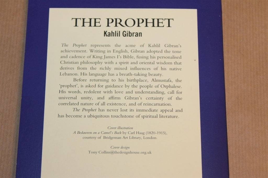 The Prophet — Kahlil Gibran, Spirituele Poëzie 1996, Ophalen of Verzenden, Gelezen