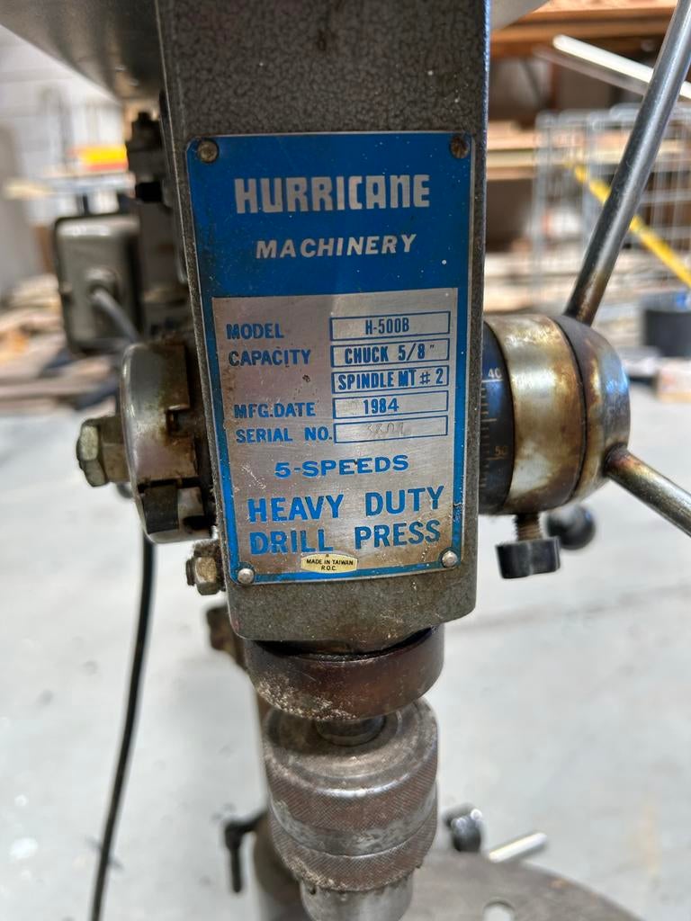 Hurricane H-500B Kolomboormachine - Zware Kwaliteit, Ophalen, Gebruikt, 600 watt of meer, Kolomboormachine