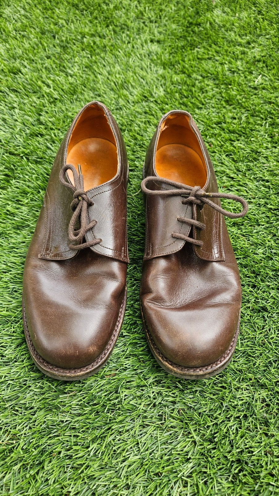 Originele Nederlandse DT Legerschoenen - Echt Leer - Maat 6M, Bruin, Ophalen of Verzenden, Gedragen, Veterschoenen