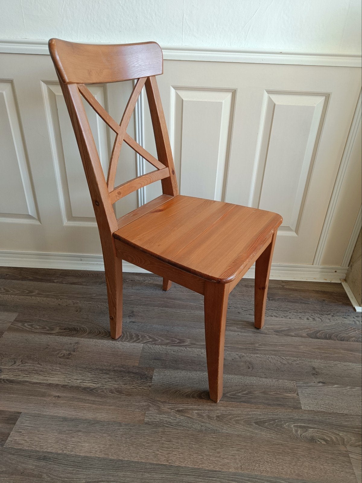 4 houten stoelen, Ophalen, Gebruikt, Bruin, Vier