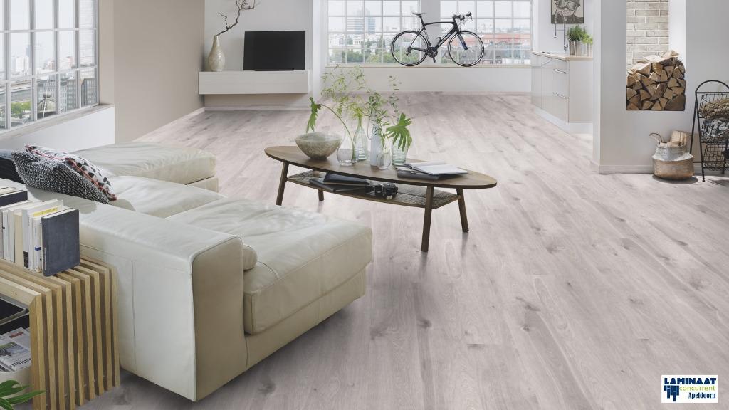 68m2 Laminaat Valkyrie K394 24cm brede 8mm dik = €795, Laminaat vloer light grijs, 75 m² of meer, Ophalen of Verzenden, Zo goed als nieuw