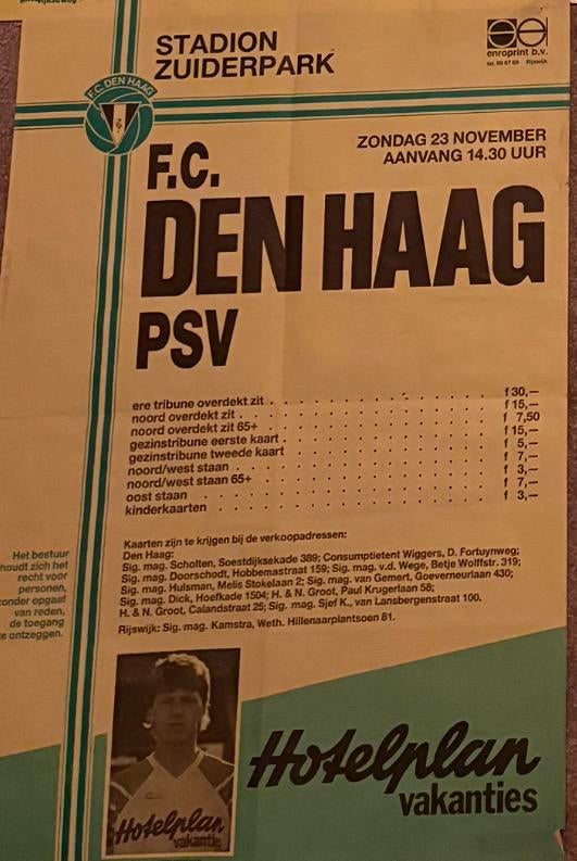 Fc Den Haag Psv raamposter, Verzamelen, Ophalen of Verzenden, Zo goed als nieuw, Poster, Plaatje of Sticker