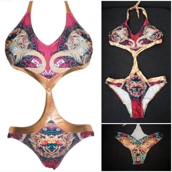 Nieuw: monokini M (S) 38 roze goud - badpak zwempak bikini, Kleding | Dames, Ophalen of Verzenden, Nieuw, Overige kleuren, Badpak