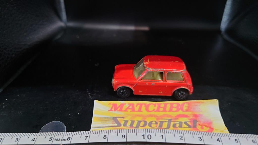 Matchbox Lesney Superfast Racing Mini Cooper, Hobby en Vrije tijd, Modelauto's | 1:87, Ophalen of Verzenden, Gebruikt, Auto, Matchbox