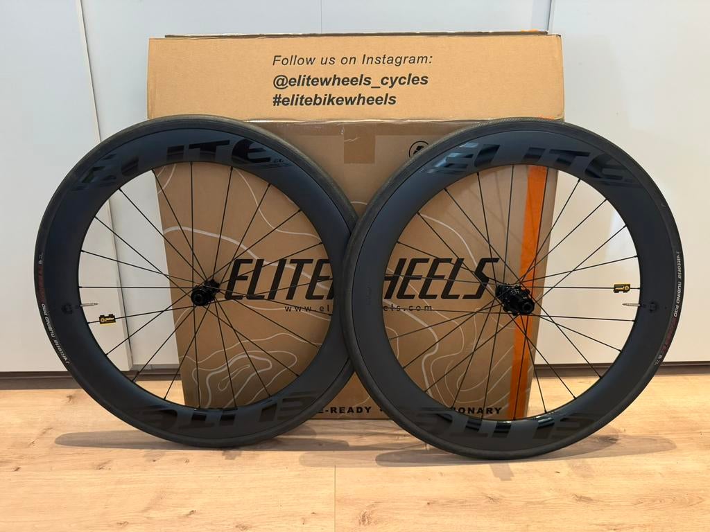 Nieuw! Elitewheels 60mm Carbon Disc wielset (Shimano), Ophalen of Verzenden, Nieuw, Wiel