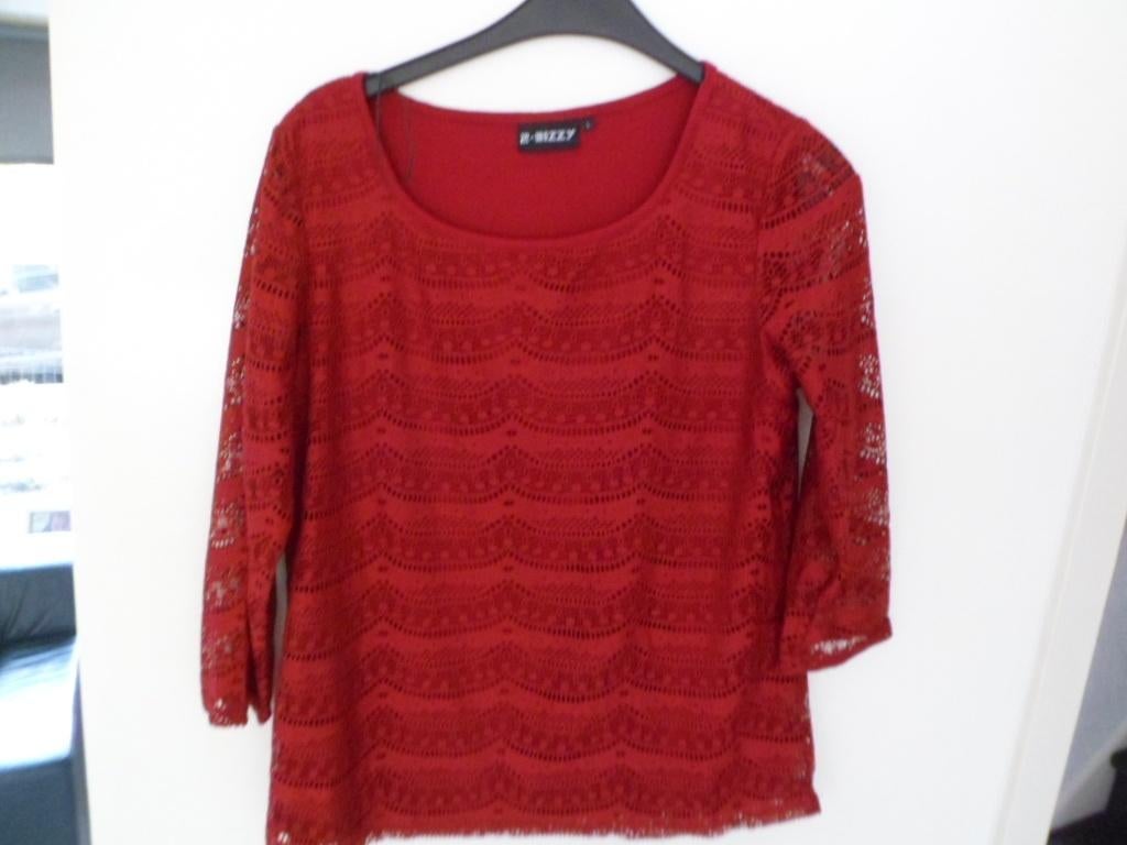 Rode top maat L, merk 2- Bizzy, Kleding | Dames, Ophalen of Verzenden, Zo goed als nieuw, Lange mouw, Maat 36 (S)