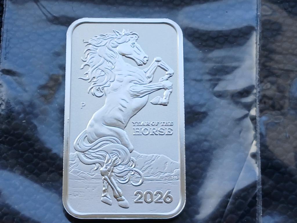 2026 Australia 1 oz silver Lunar Horse Rectangle BU, Postzegels en Munten, Munten | Oceanië, Ophalen of Verzenden, Losse munt