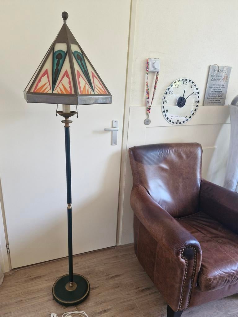Gave antieke amsterdamse school lamp in zeer goede staat, Ophalen