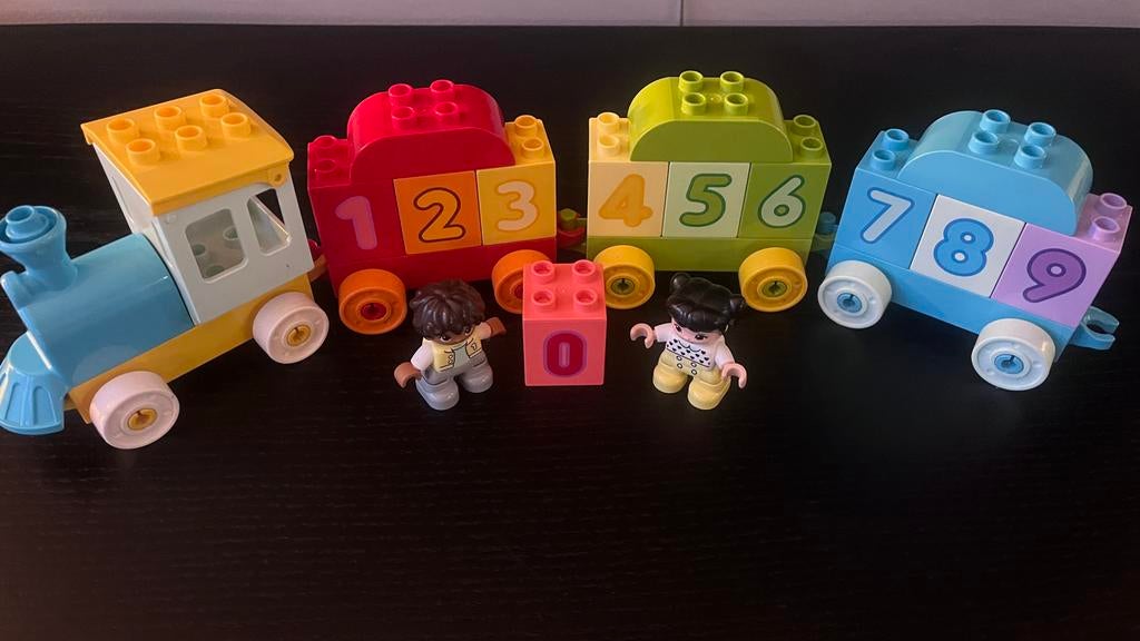 Duplo cijfertrein met figuurtjes, Ophalen of Verzenden, Zo goed als nieuw, Complete set, Duplo