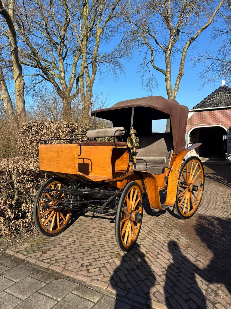 Antieke jachtwagen (model Victoria), Dieren en Toebehoren, Rijtuigen en Koetsen, Zo goed als nieuw, Overige typen, Paard of Pony