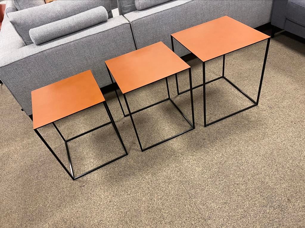 3 Showmodel Jori Ascot bijzettafel leer Design Tafel set, Ophalen of Verzenden, Nieuw, Minder dan 55 cm