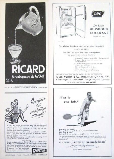 9 vintage advertenties reclames van div. producten 1955, Verzamelen, Merken en Reclamevoorwerpen, Ophalen of Verzenden, Gebruikt