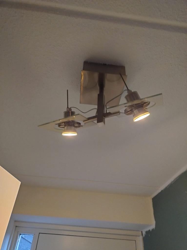 Plafondlamp - Gratis Ophalen, Huis en Inrichting, Ophalen, Zo goed als nieuw, Glas