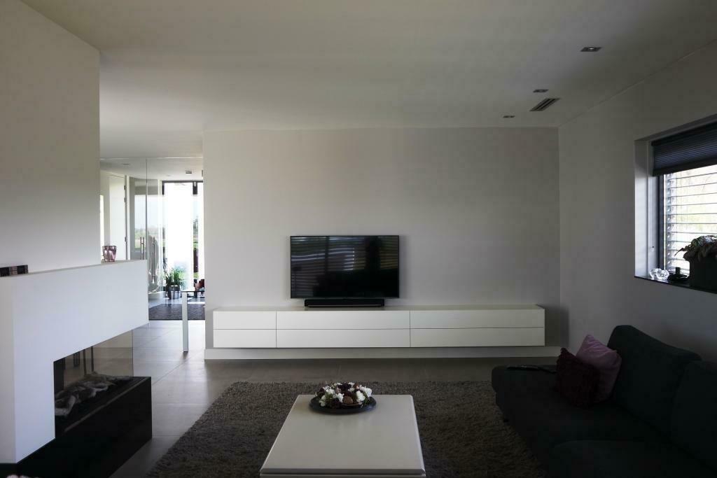 Super lang tv-meubel zweefkast in verstek gemaakt Artyx 22, Ophalen, Met klep(pen), Minder dan 100 cm, 25 tot 50 cm