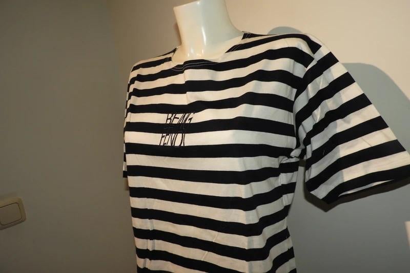 Fendi vintage shirt gestreept marine look stiksel geel voeri, Wit, Maat 42/44 (L), Fendi, Ophalen of Verzenden