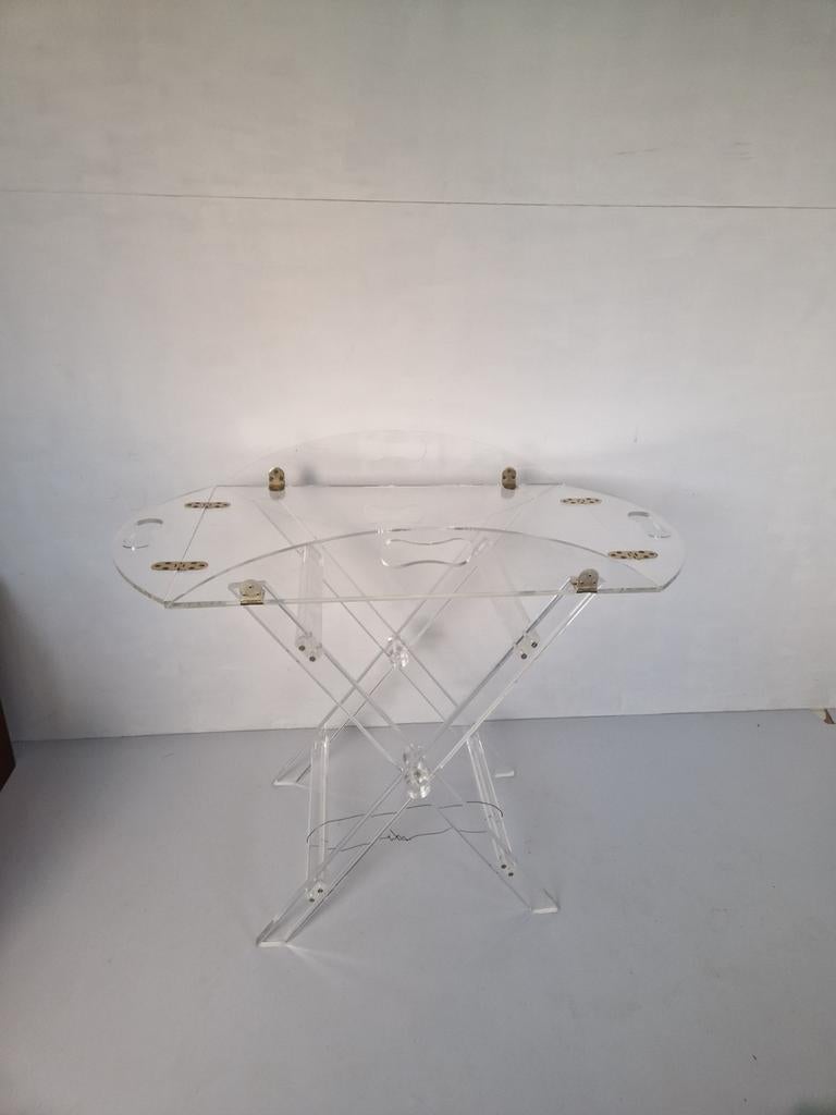 Vintage butler tafel regency perspex acrylic design. , Antiek en Kunst, Kunst | Designobjecten, Ophalen of Verzenden