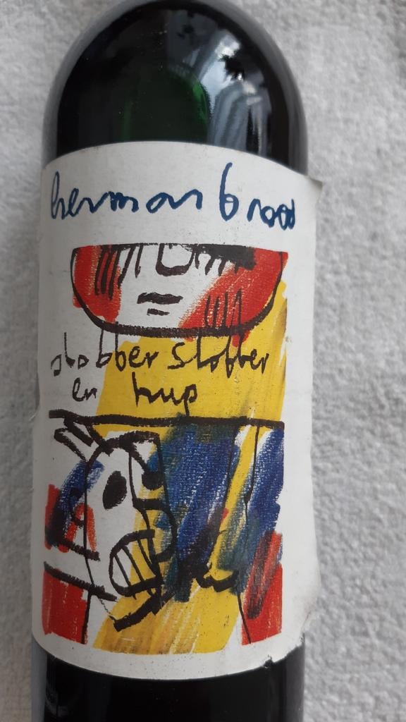Herman Brood etiket op wijnfles, Verzamelen, Wijnen, Frankrijk, Nieuw, Ophalen of Verzenden, Rode wijn