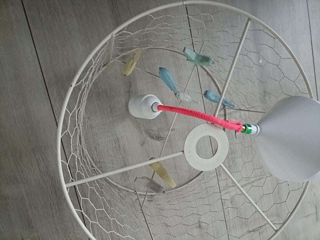 Leuke hanglamp kinderkamer met vogeltjes, Ophalen of Verzenden, Zo goed als nieuw, Modern, Minder dan 50 cm
