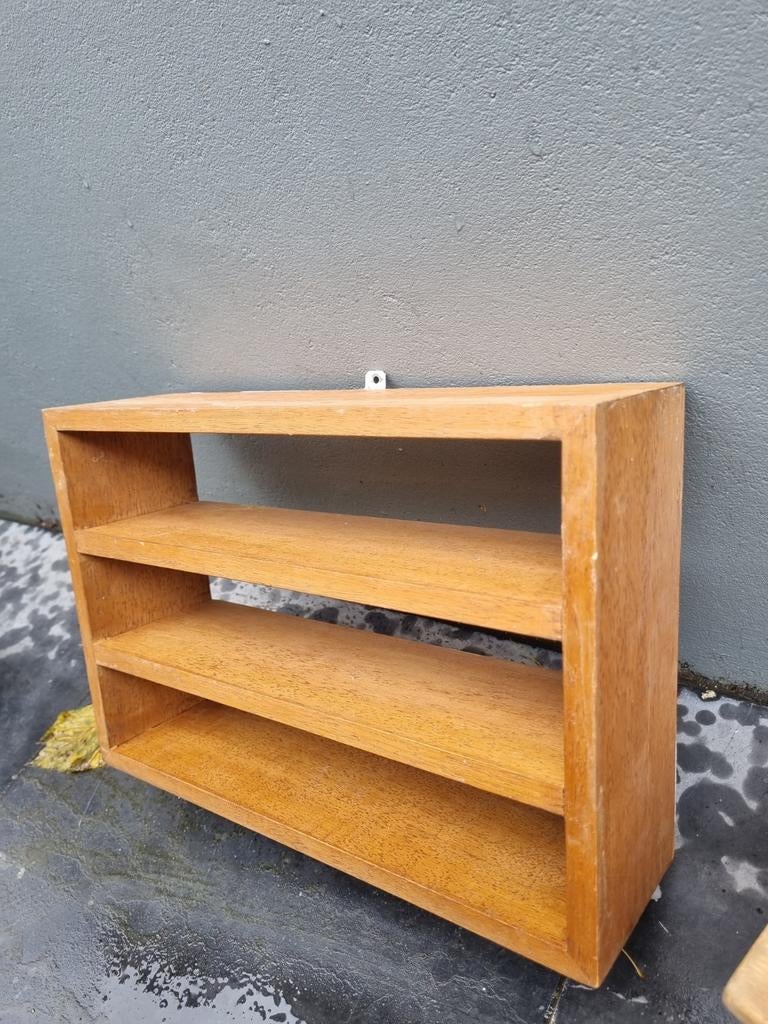 Vintage wandrekje massief hout kruidenrekje, Ophalen of Verzenden, 25 tot 50 cm, Minder dan 150 cm, Minder dan 100 cm