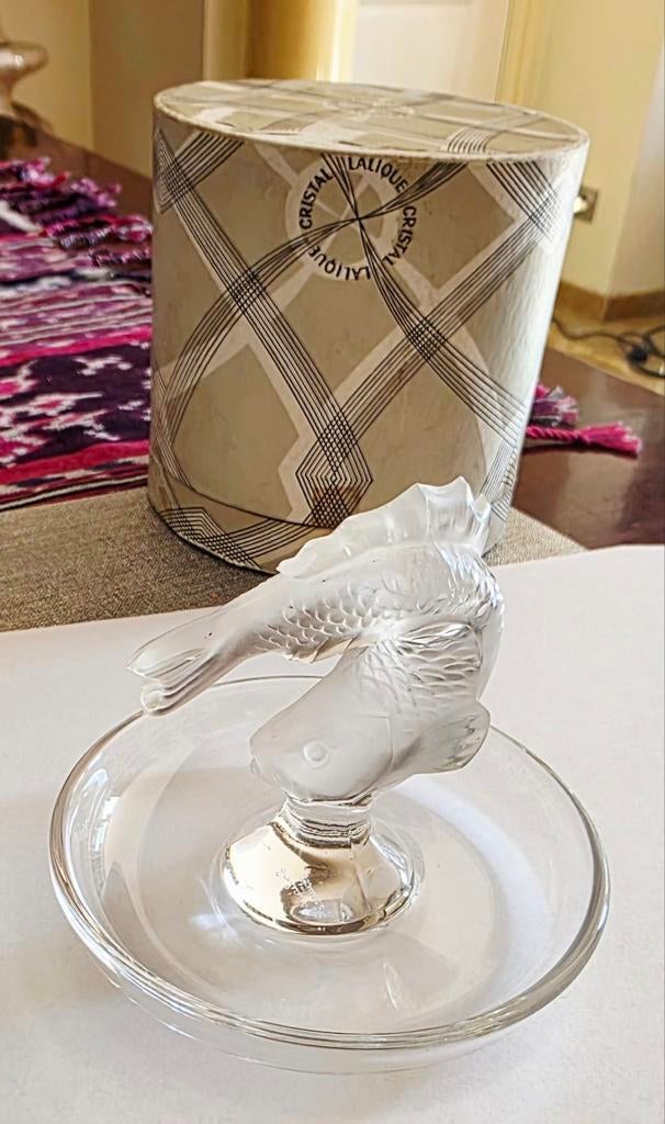 Gesigneerd Lalique Kristal Ringenschaal Koi, Ophalen of Verzenden
