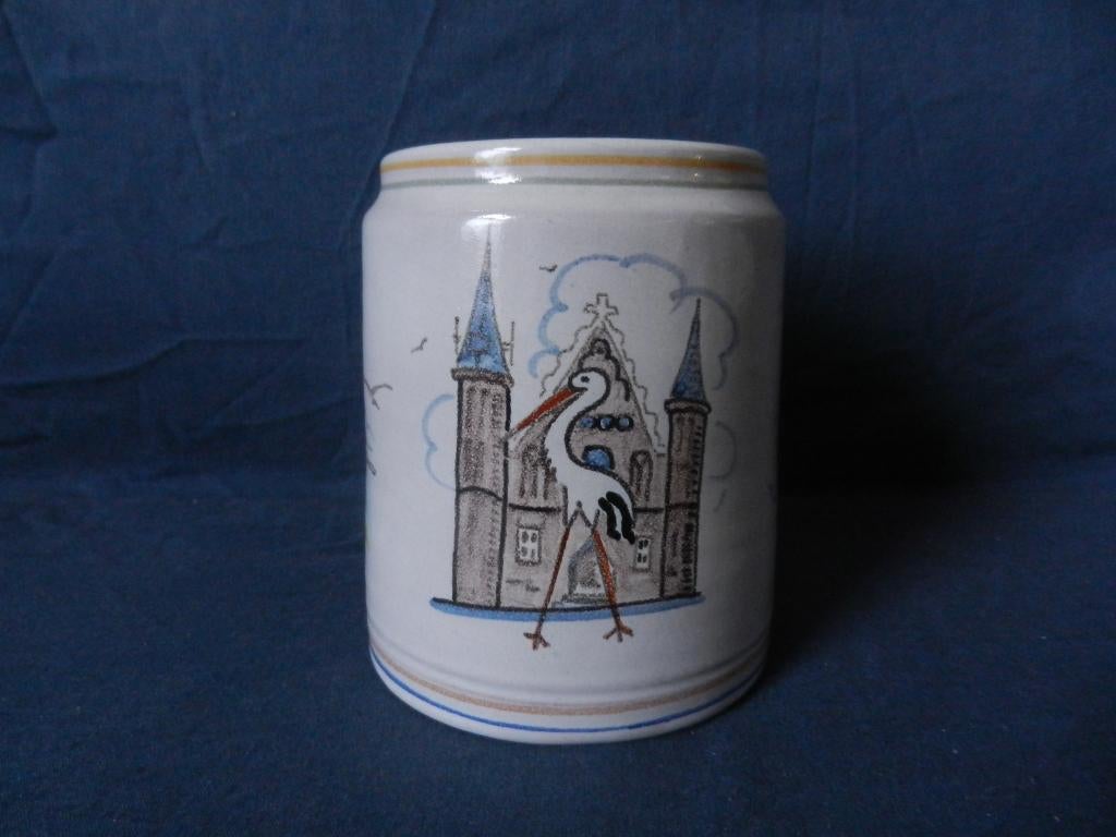 Kan / bierpul wapen gebouwen Den Haag Goedewaagen h. 12,1 cm, Antiek en Kunst, Ophalen of Verzenden