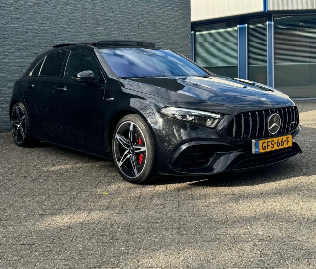 Mercedes-Benz A-Klasse A 45 AMG S 4Matic+ Facelift Pano Hud, Auto's, Mercedes-Benz, Automaat, Zwart, 4 cilinders, Zwart