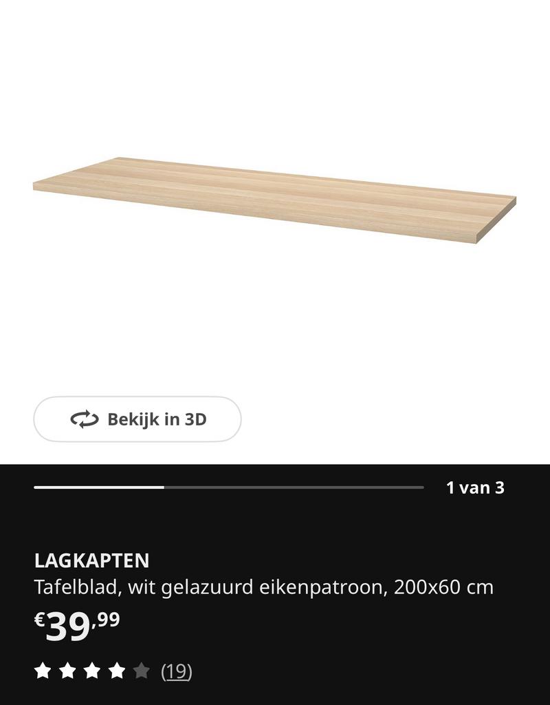 LAGKAPTEN tafelblad met ADILS middenpoot, Ophalen, Zo goed als nieuw