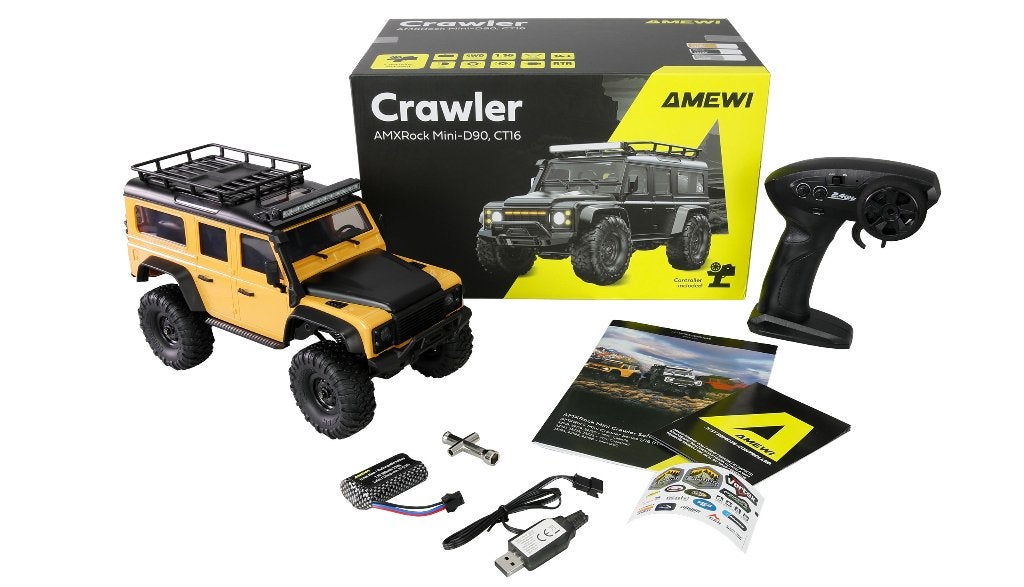 AMXRock Mini-D90 Scale Crawler 4WD 1/16 RTR yellow