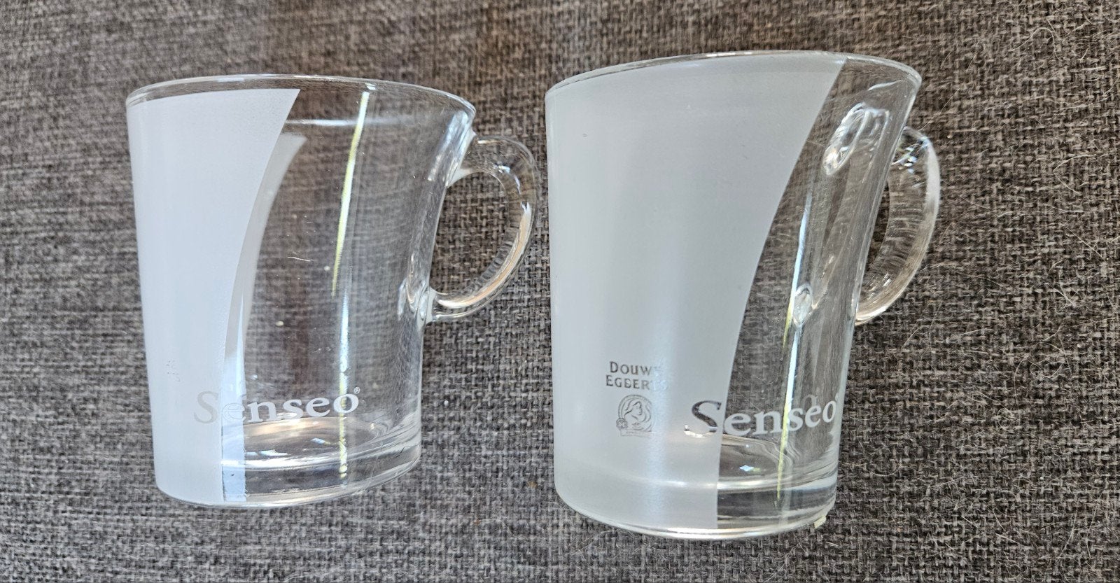 Senseo Douwe Egberts Glazen Kopjes - Set van 2, Gebruikt, Overige merken, Ophalen of Verzenden, Glas