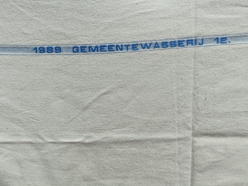 1989 Gemeentewasserij 12. (mangel)doek 1.60 x 1.15 mtr (N26), Ophalen of Verzenden, Gebruikt, Overige typen