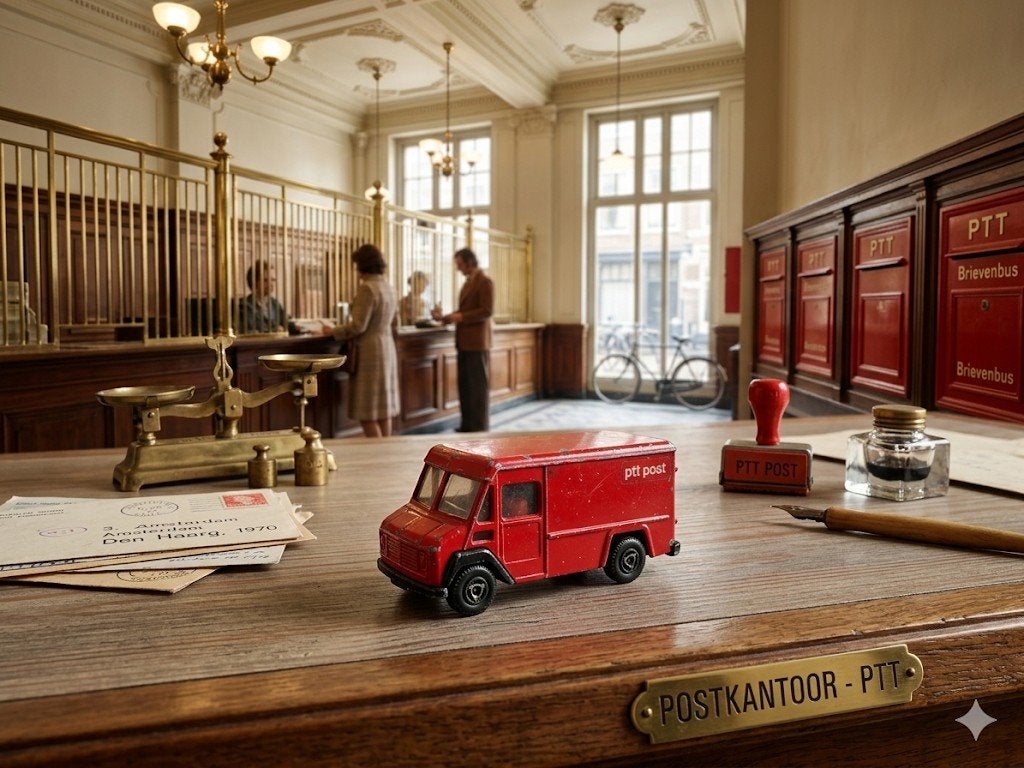 PTT Post Wagentje - Vintage Speelgoedauto, Ophalen of Verzenden