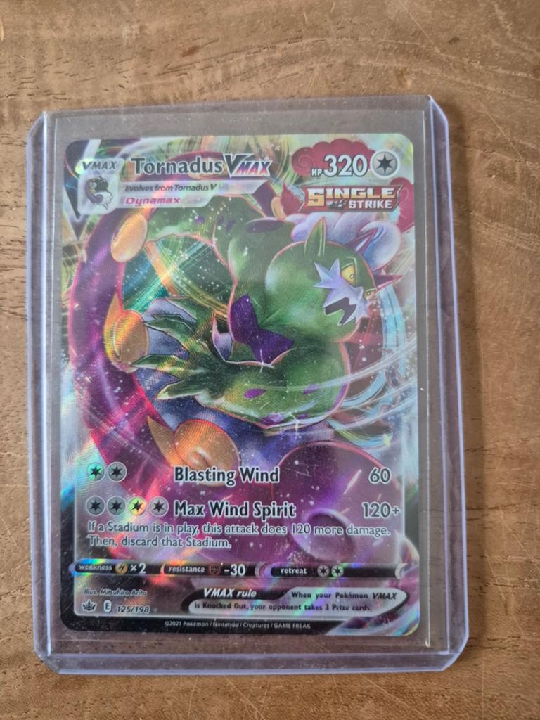 Pokemonkaart Tornadus Vmax, Ophalen of Verzenden, Nieuw, Losse kaart, Foil